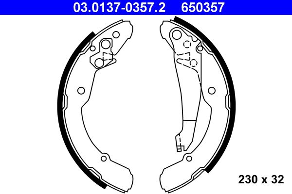 Brake Shoe Set ATE 03.0137-0357.2