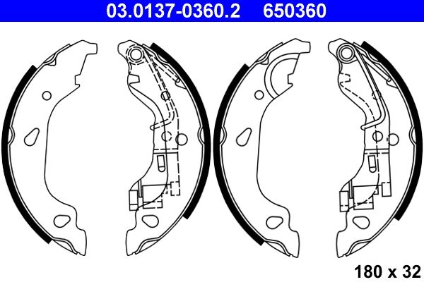 Brake Shoe Set ATE 03.0137-0360.2