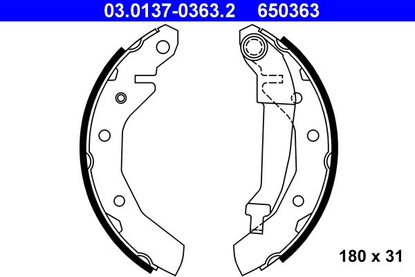 Brake Shoe Set ATE 03.0137-0363.2