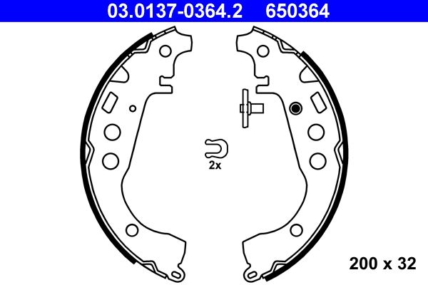 Brake Shoe Set ATE 03.0137-0364.2