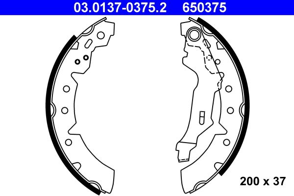 Brake Shoe Set ATE 03.0137-0375.2