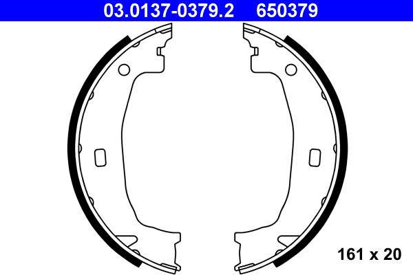 Brake Shoe Set, parking brake ATE 03.0137-0379.2