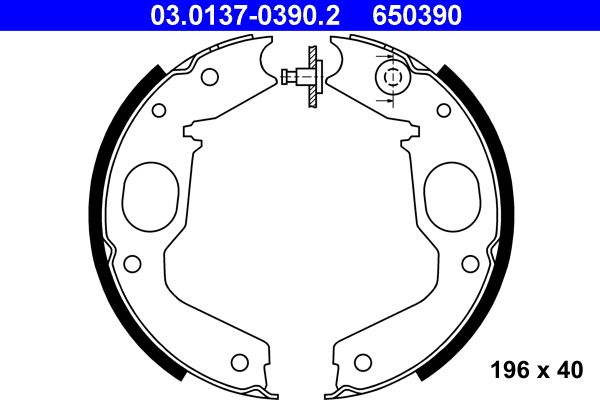 Brake Shoe Set, parking brake ATE 03.0137-0390.2