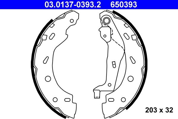 Brake Shoe Set ATE 03.0137-0393.2