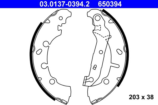 Комплект гальмівних колодок ATE 03.0137-0394.2