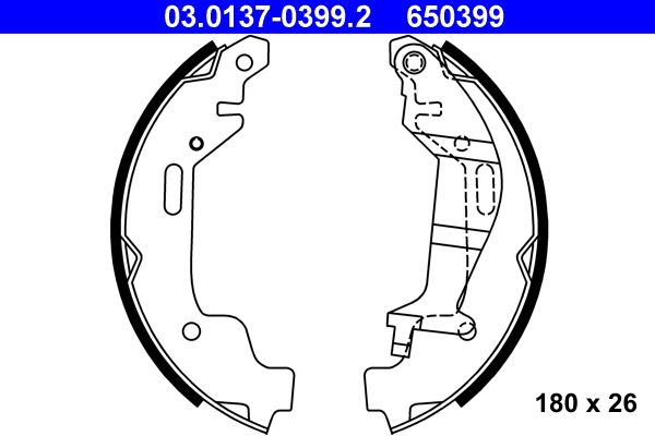 Brake Shoe Set ATE 03.0137-0399.2