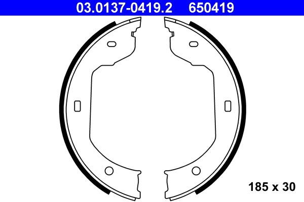 Brake Shoe Set, parking brake ATE 03.0137-0419.2