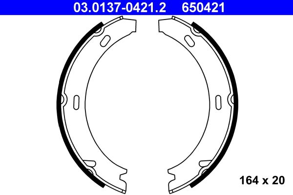 Brake Shoe Set, parking brake ATE 03.0137-0421.2