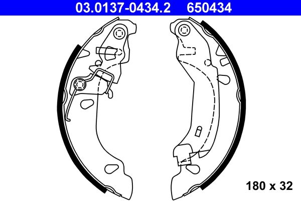 Brake Shoe Set ATE 03.0137-0434.2