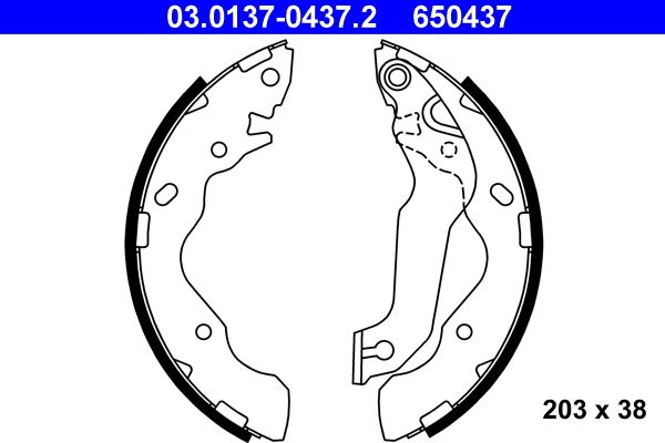 Brake Shoe Set ATE 03.0137-0437.2