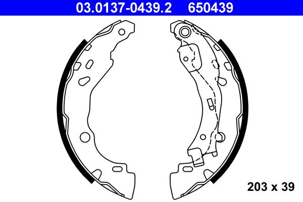 Brake Shoe Set ATE 03.0137-0439.2