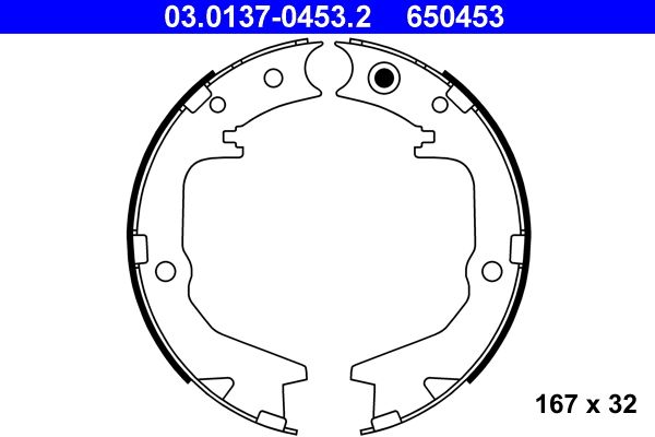 Brake Shoe Set, parking brake ATE 03.0137-0453.2