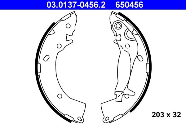 Brake Shoe Set ATE 03.0137-0456.2