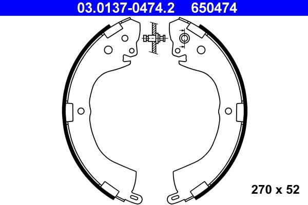 Brake Shoe Set ATE 03.0137-0474.2