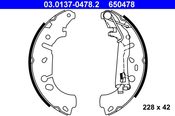 Brake Shoe Set ATE 03.0137-0478.2