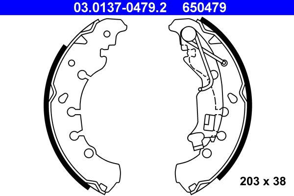 Brake Shoe Set ATE 03.0137-0479.2