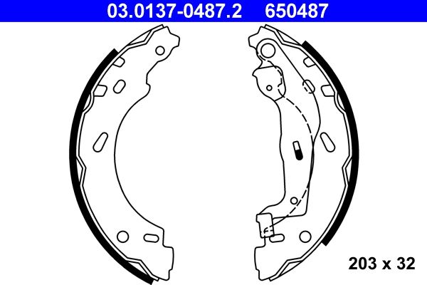 Brake Shoe Set ATE 03.0137-0487.2