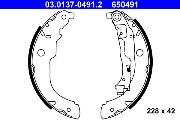 Brake Shoe Set ATE 03.0137-0491.2