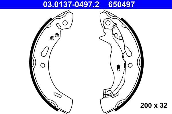 Brake Shoe Set ATE 03.0137-0497.2