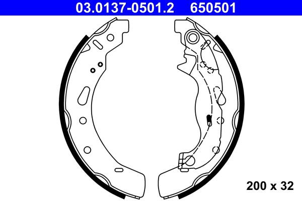 Brake Shoe Set ATE 03.0137-0501.2