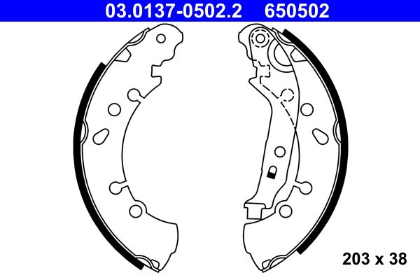 Brake Shoe Set ATE 03.0137-0502.2