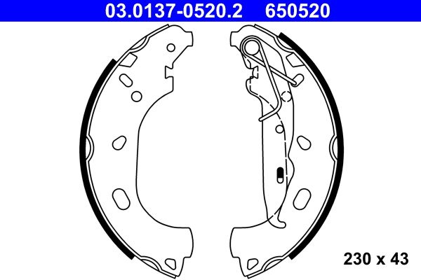 Brake Shoe Set ATE 03.0137-0520.2