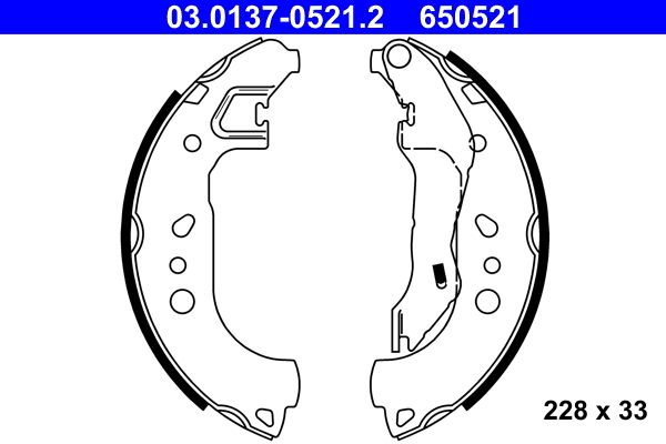 Brake Shoe Set ATE 03.0137-0521.2