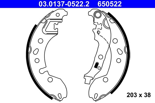 Brake Shoe Set ATE 03.0137-0522.2