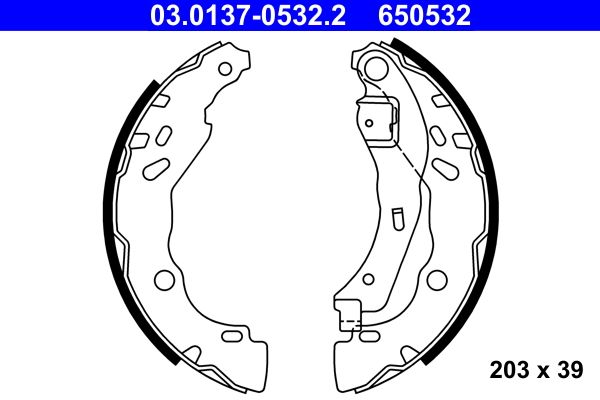 Brake Shoe Set ATE 03.0137-0532.2