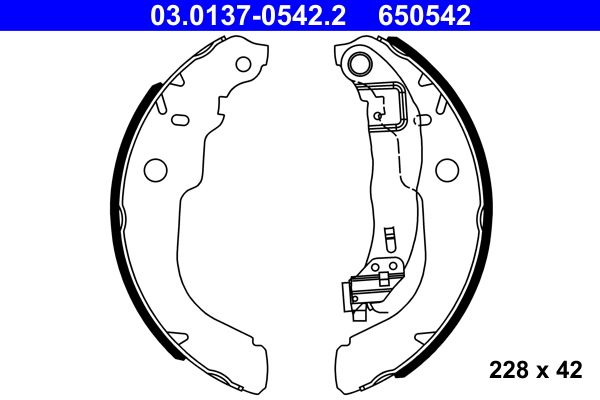 Brake Shoe Set ATE 03.0137-0542.2