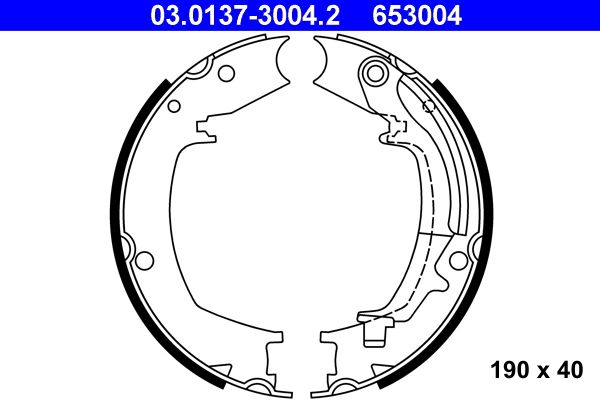 Brake Shoe Set, parking brake ATE 03.0137-3004.2