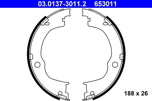 Brake Shoe Set, parking brake ATE 03.0137-3011.2