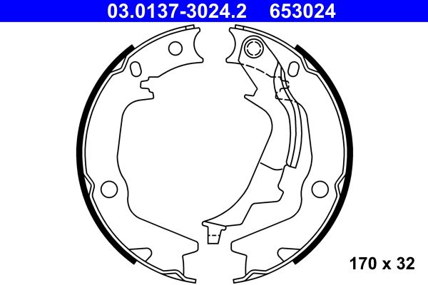 Brake Shoe Set, parking brake ATE 03.0137-3024.2