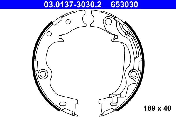 Brake Shoe Set, parking brake ATE 03.0137-3030.2