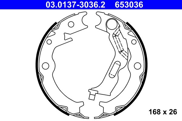 Brake Shoe Set, parking brake ATE 03.0137-3036.2