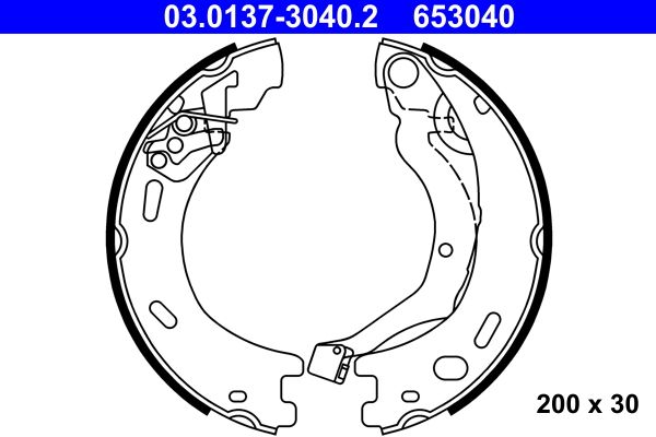 Brake Shoe Set, parking brake ATE 03.0137-3040.2