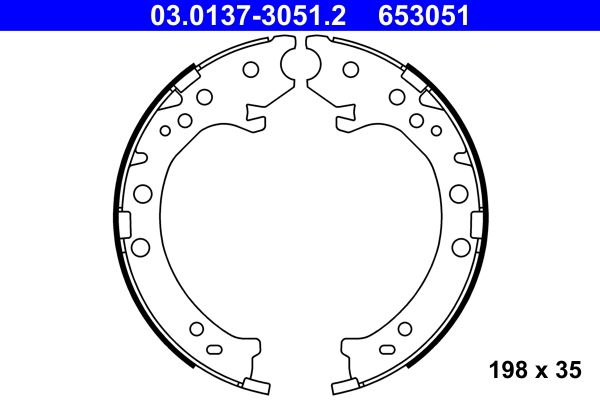 Brake Shoe Set, parking brake ATE 03.0137-3051.2