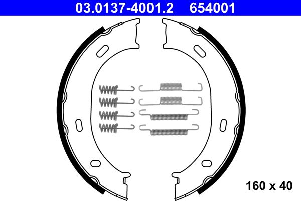 Brake Shoe Set, parking brake ATE 03.0137-4001.2