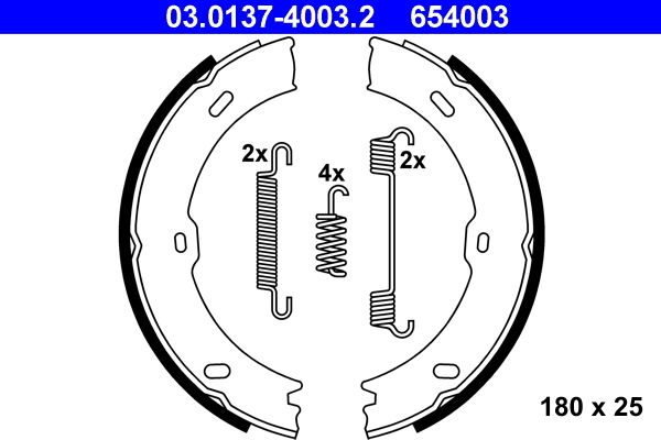 Brake Shoe Set, parking brake ATE 03.0137-4003.2