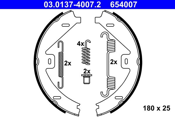 Brake Shoe Set, parking brake ATE 03.0137-4007.2