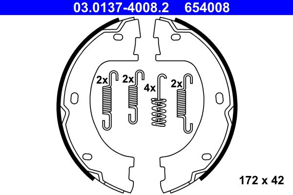 Brake Shoe Set, parking brake ATE 03.0137-4008.2