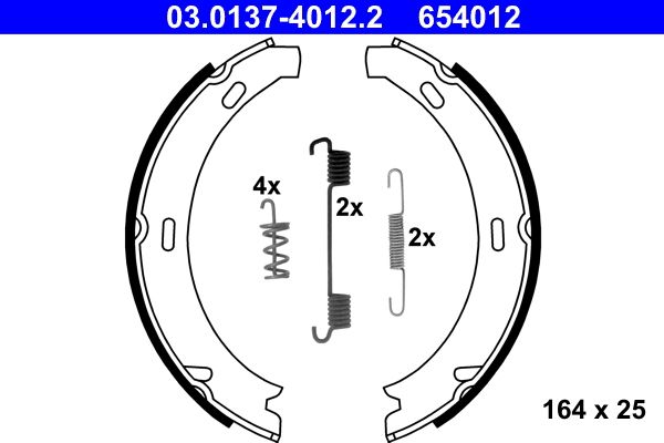 Brake Shoe Set, parking brake ATE 03.0137-4012.2