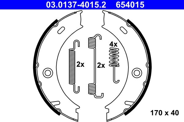 Brake Shoe Set, parking brake ATE 03.0137-4015.2