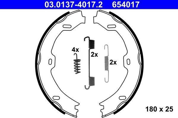 Brake Shoe Set, parking brake ATE 03.0137-4017.2