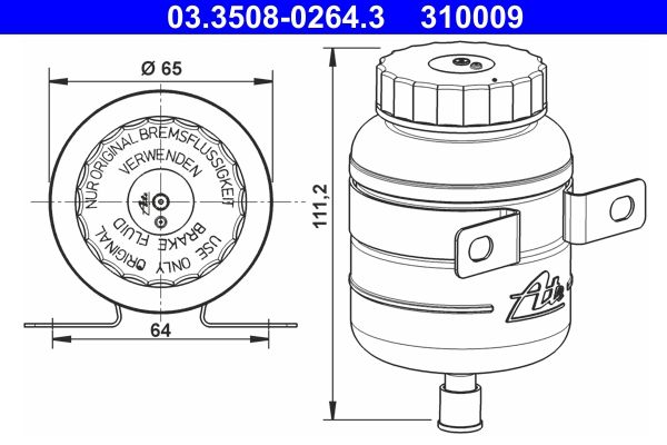 Розширювальний бачок, гальмівна рідина ATE 03.3508-0264.3