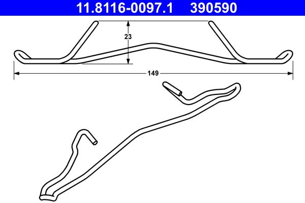 Spyruoklė, stabdžių apkaba ATE 11.8116-0097.1