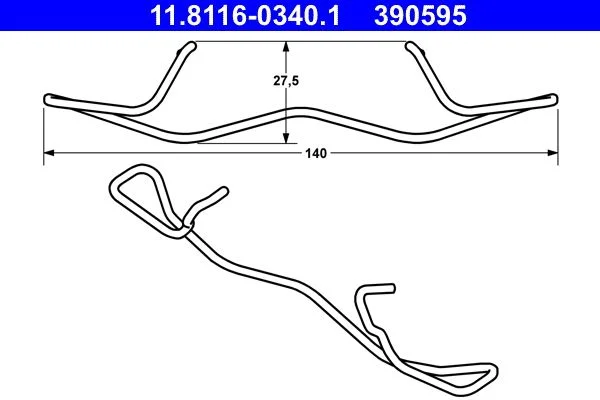 Spring, brake caliper ATE 11.8116-0340.1