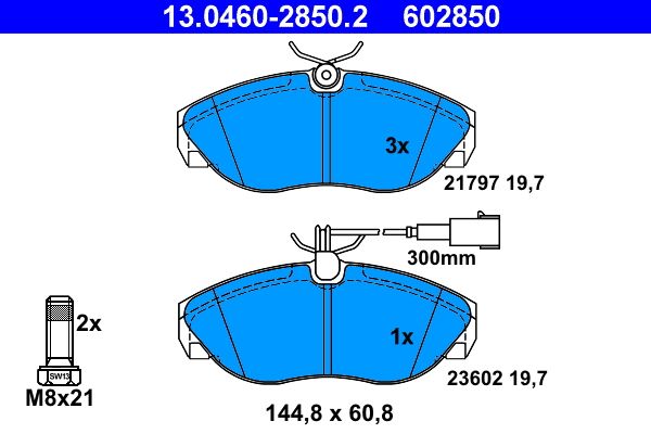 Brake Pad Set, disc brake ATE 13.0460-2850.2