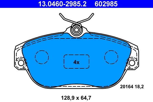 Brake Pad Set, disc brake ATE 13.0460-2985.2