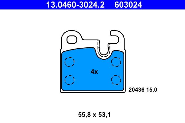 Brake Pad Set, disc brake ATE 13.0460-3024.2